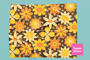 Groovy Flowers Seamless Patterns