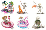 Spooky Summer Skeleton Sublimation, an Illustration by DreamArtGraphic (Thumbnail 3 of 4)