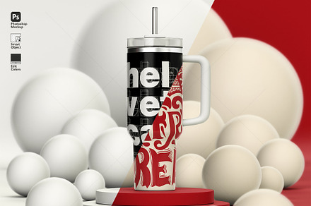 Stanley-Inspired 40oz Tumbler Mockup