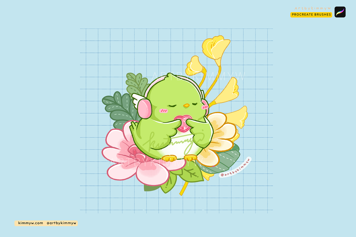 Procreate Kawaii Flowers Bundle, a Brush Add-On by Artbykimmyw (Photo 4 of 8)