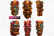 Modern Tiki Totems Clipart Set, a Decorative Illustration by ThatsDesignArt (Thumbnail 4 of 10)