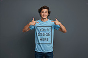 T-Shirt Mockup - Sky Blue Edition, a Shirt Mockup by ForhadGFX (Thumbnail 7 of 12)