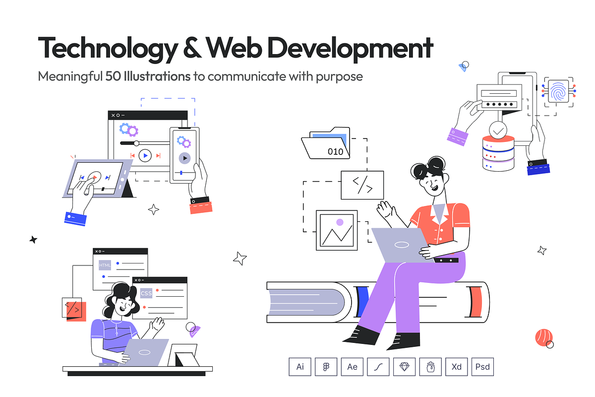 Technology and Web Development, a Technology Illustration by Prosymbols (Photo 1 of 11)