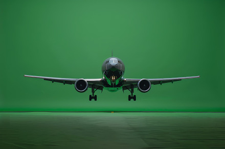 Realistic airplane is flying vector, a Background Photo by Pixeness