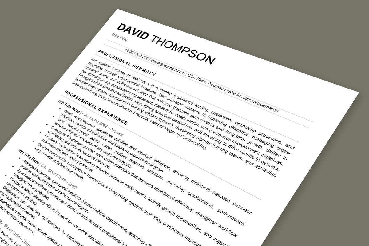 ATS Resume Template / Job Winning CV, a Resume Template by Anjum Ilyas (Photo 6 of 7)
