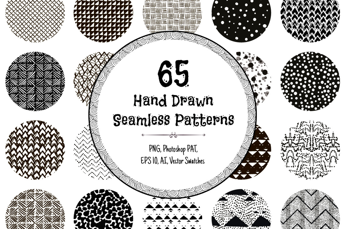65 Monochrome Patterns, a Pattern Graphic by Olya Creative (Photo 1 of 7)