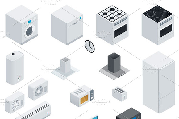 Household Appliances Isometric Set