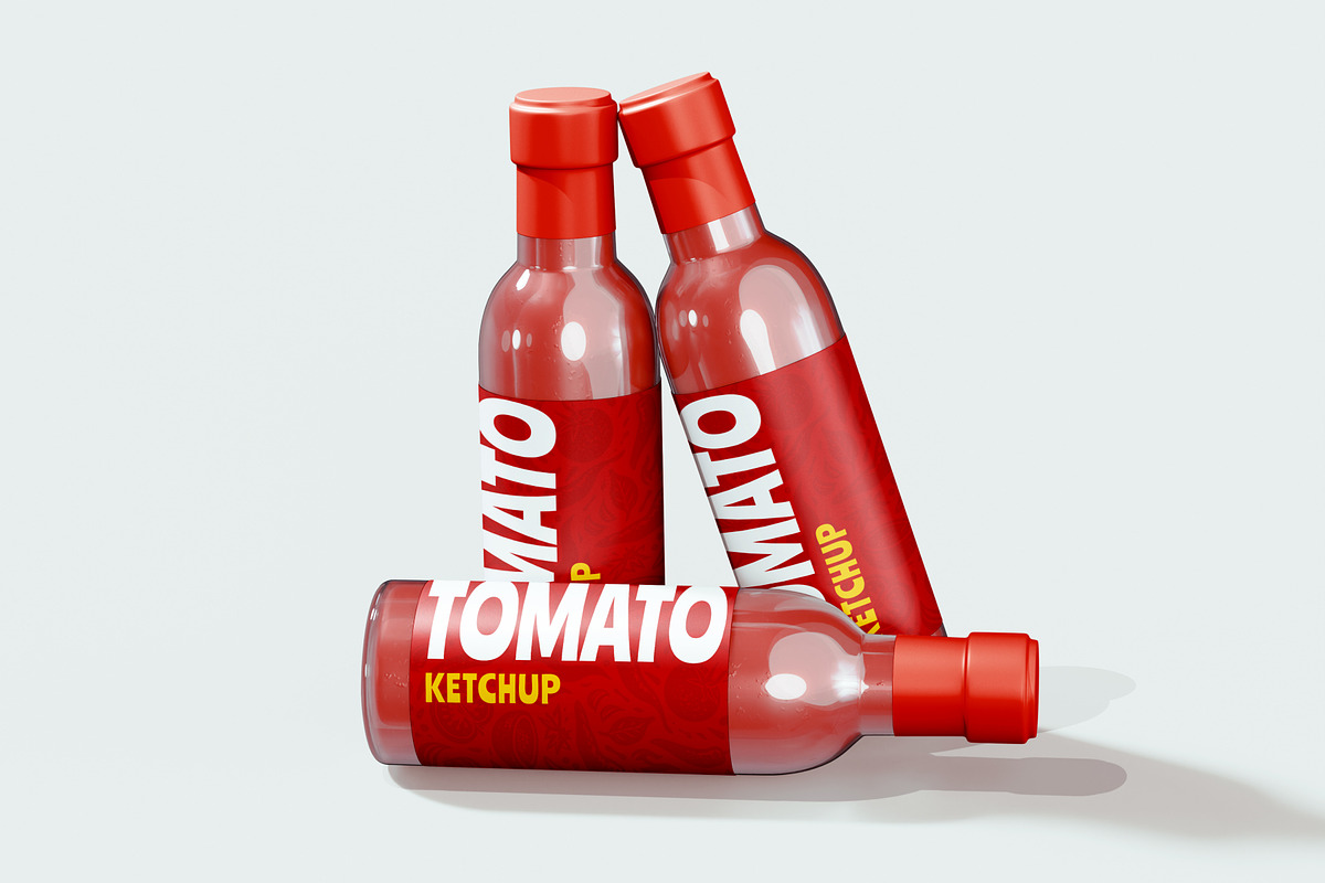 Sauce Bottle Mockup, a Packaging Mockup by SLAB! Design (Photo 6 of 7)