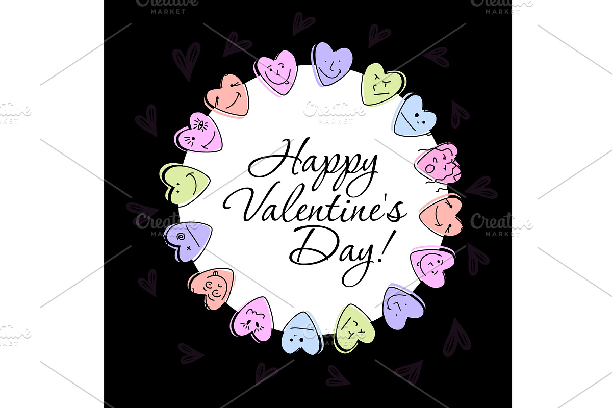 Happy Valentine's Day Round frame, an Object Illustration by Nenahliadava Design