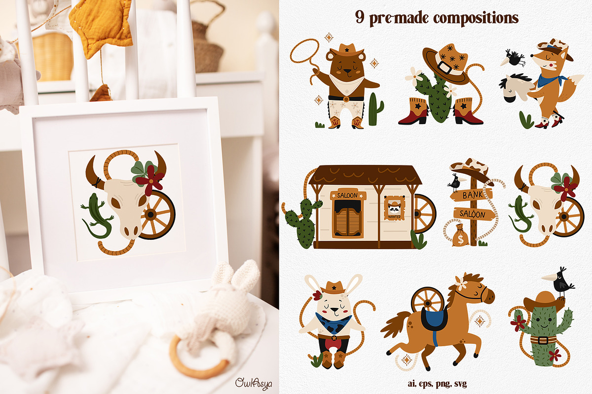 WILD WEST collection, a Graphic by owlasya (Photo 3 of 10)