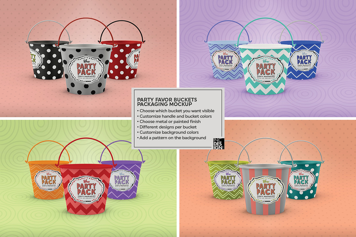 Party Buckets Packaging Mockup, a Product Mockup by INCDesign (Photo 2 of 7)