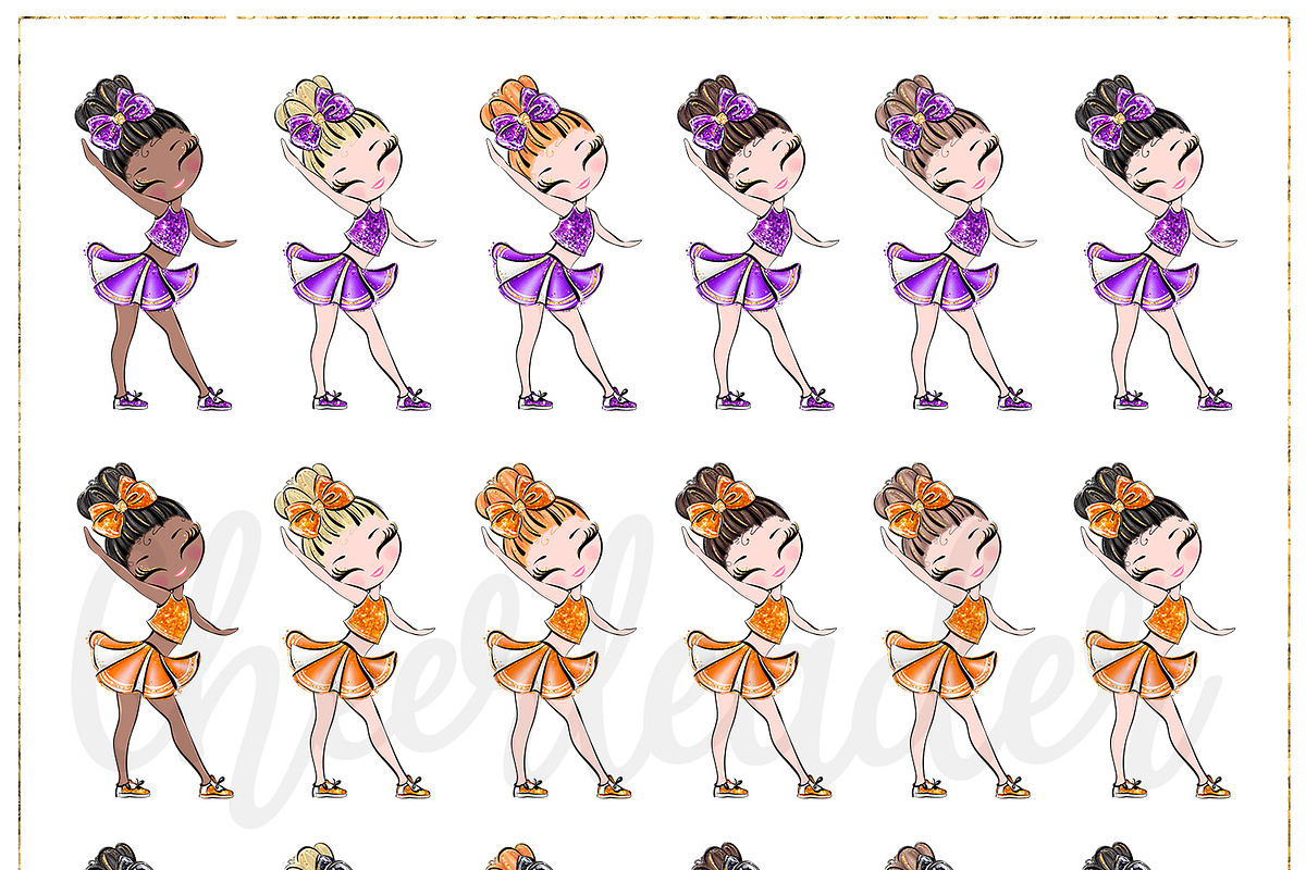Cheerleader Hand Drawn Clipart, a Sport Illustration by Masha  Studio (Photo 8 of 13)