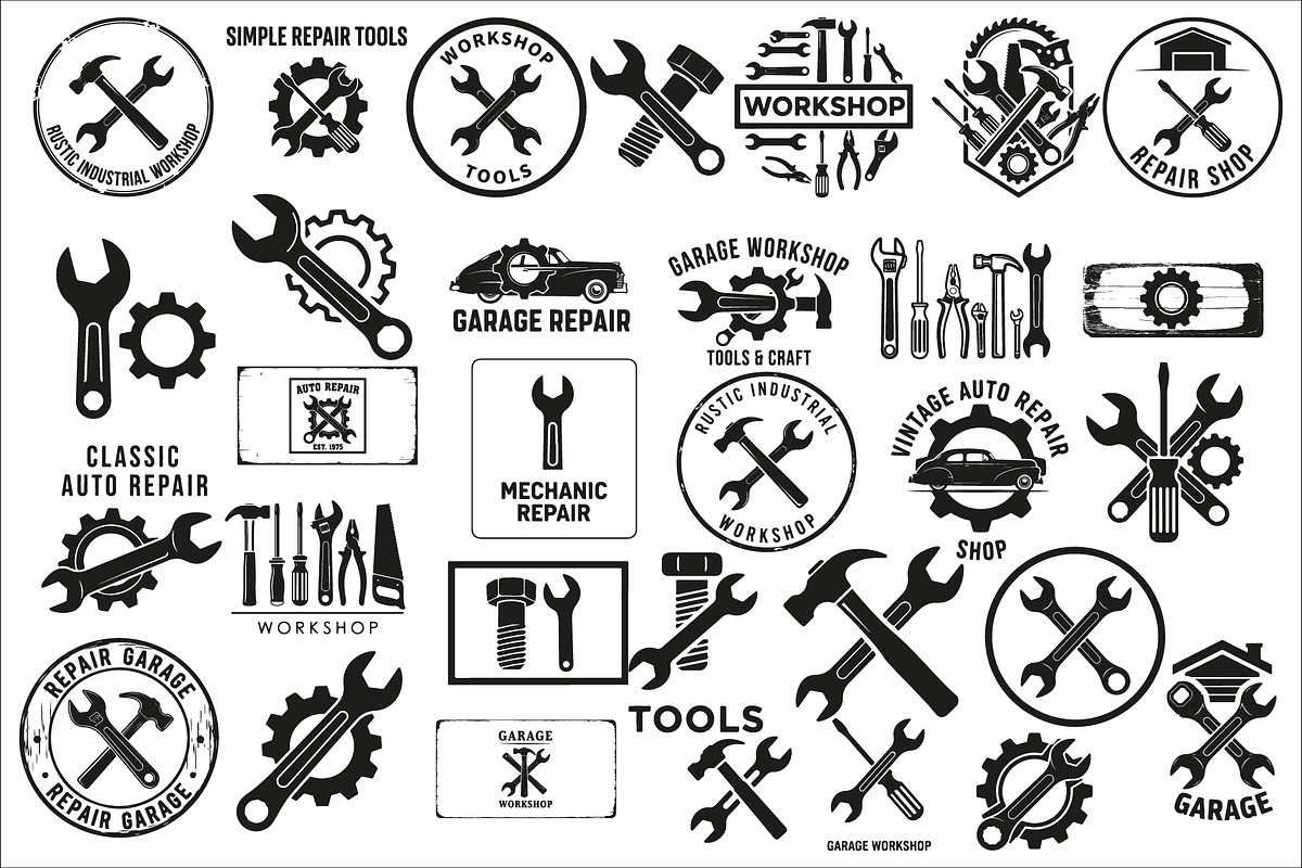 Classic garage workshop sign design, an Illustration by Amazin_art (Photo 1 of 32)