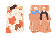 People sleeping in cozy beds set, a Person Illustration by Good Studio (Thumbnail 6 of 8)