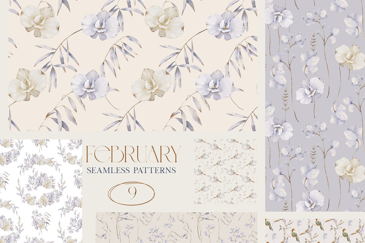 FEBRUARY Soft Floral Collection, a Seasonal Illustration by ArtMaslyana (Photo 7 of 8)