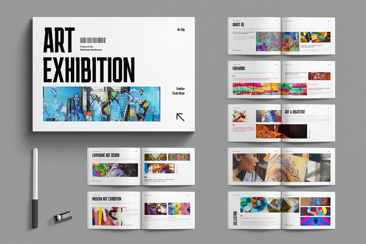 Art Exhibition Template landscape, a Brochure Template by E-Type (Photo 1 of 8)