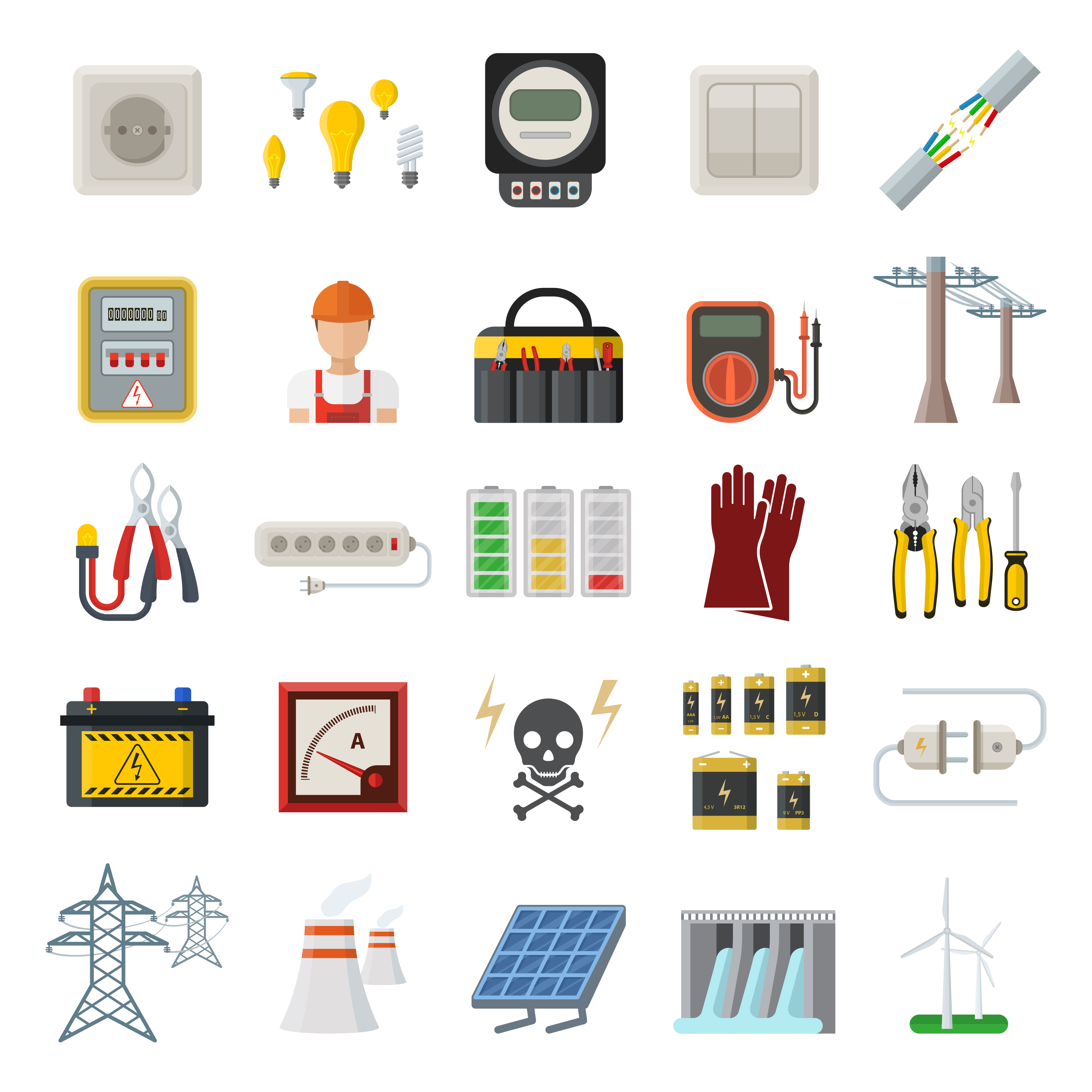 Energy vector power icons | People Illustrations ~ Creative Market