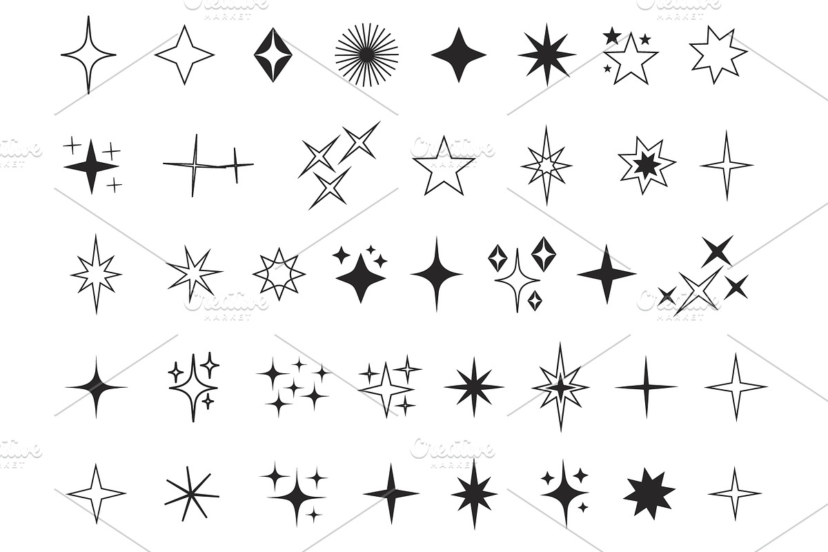 Star starburst sparkle space set, a Templates & Theme by PrettyVectors