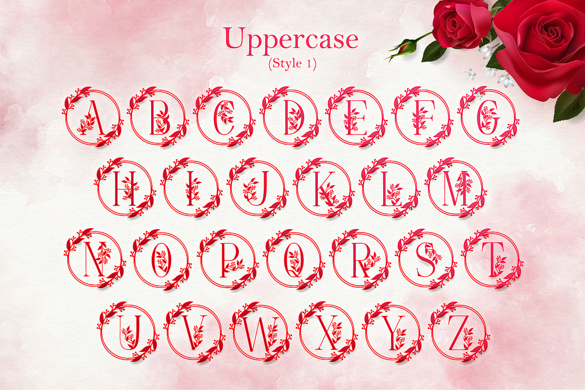 Monogram Rosa Font, a Symbol Font by Dm Studio (Photo 5 of 6)