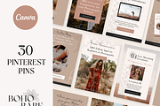 Pinterest Pin Templates Boho Canva, a Social Media Template by HerstedHertz (Thumbnail 1 of 9)