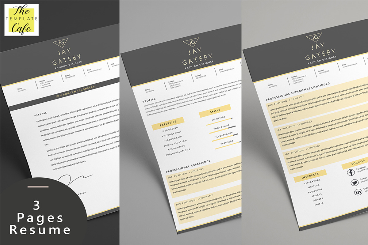 Black Gold Resume Template, a Resume Template by Rustype (Photo 2 of 6)