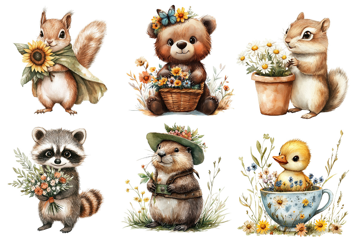 Woodland Floral Animal Creatures, an Illustration by Designworld (Photo 2 of 6)