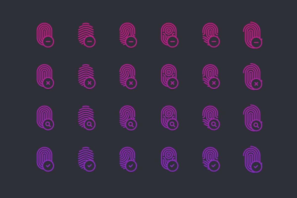 Fingerprint Icons Set, an Outline Icon by Ema Dimitrova (Photo 2 of 3)