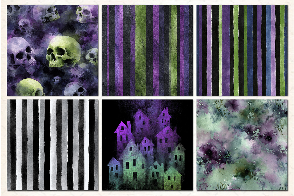 Spooky Halloween Seamless Patterns, a Pattern Graphic by Libby Wishes