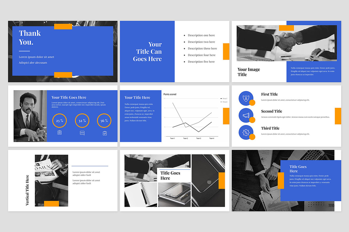 Blue Business Google Slides, a Presentation Template by Fitra Noor (Photo 3 of 3)