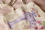 Floral Vintage Sewing Machines, an Object Illustration by CaraulanStore (Thumbnail 7 of 12)