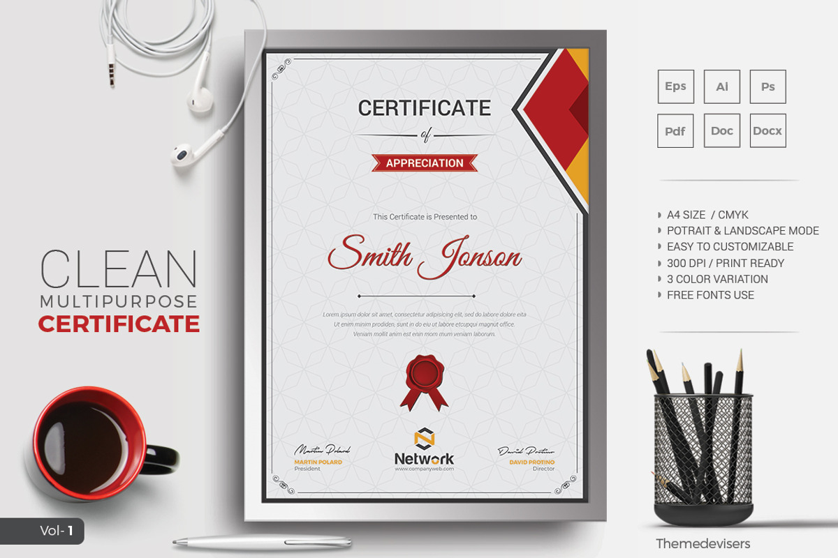 Certificate, a Stationery Template by ThemeDevisers (Photo 1 of 6)