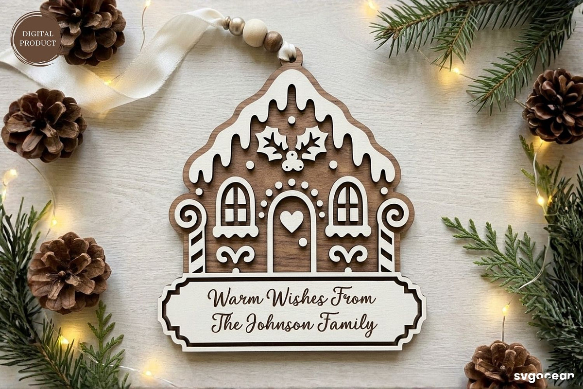 Gingerbread Houses Ornament Bundle, a Decorative Illustration by svgocean (Photo 2 of 13)