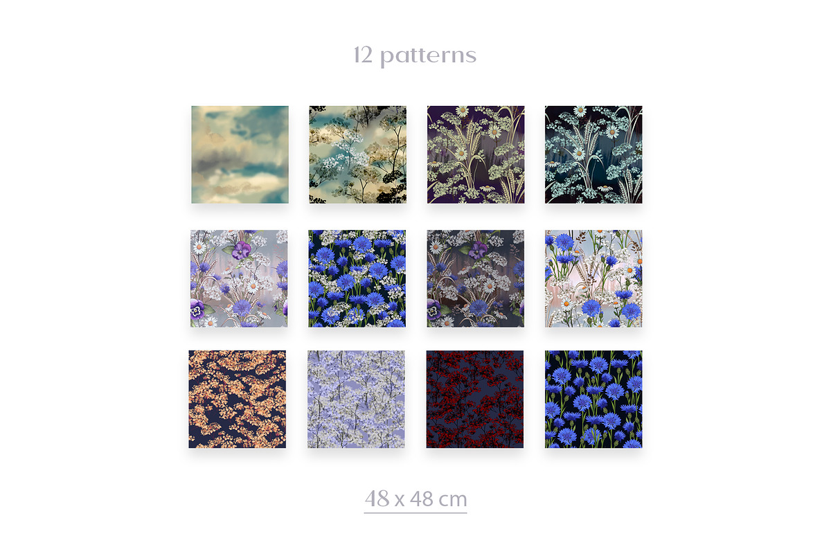 Seamless Pattern Cornflowers Fields, a Pattern Graphic by Yana Dobrik (Photo 9 of 11)