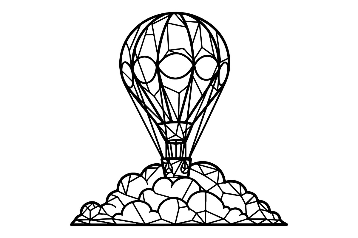 Hot Air Balloon Silhouette Bundle, an Object Illustration by Gaye Art (Photo 9 of 31)