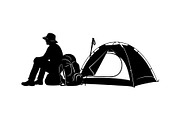 Outdoor Camping Scene Silhouettes Se, an Object Graphic by yasushie (Thumbnail 4 of 6)