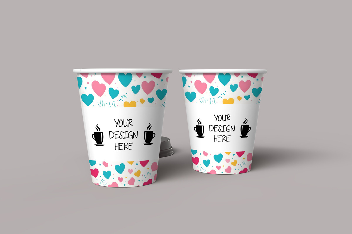 Paper cup design mockup PSD, a Cups & Container Mockup by Rami's Mockups (Photo 1 of 8)