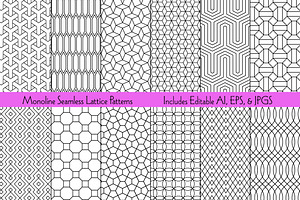 Monoline Seamless Lattice Patterns