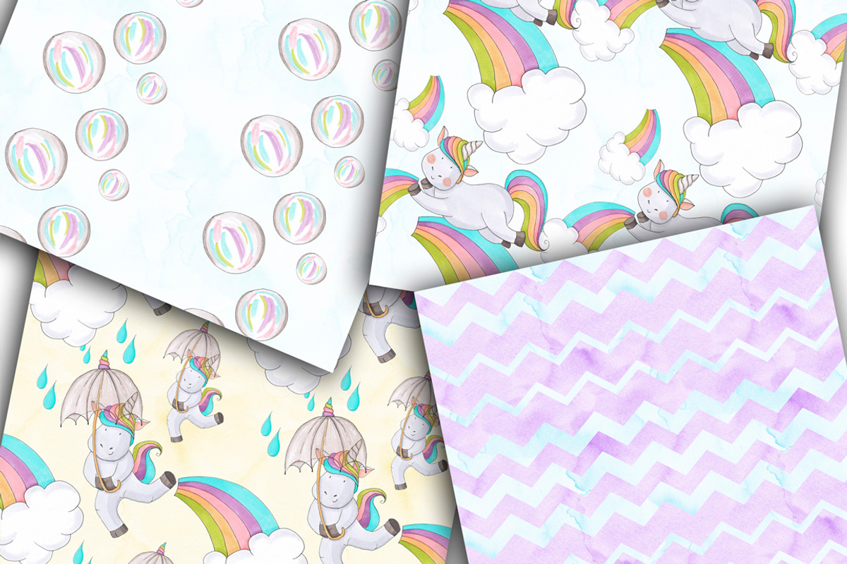 Cute Unicorns Collection, an Animal Illustration by Tanya Kart (Photo 6 of 8)