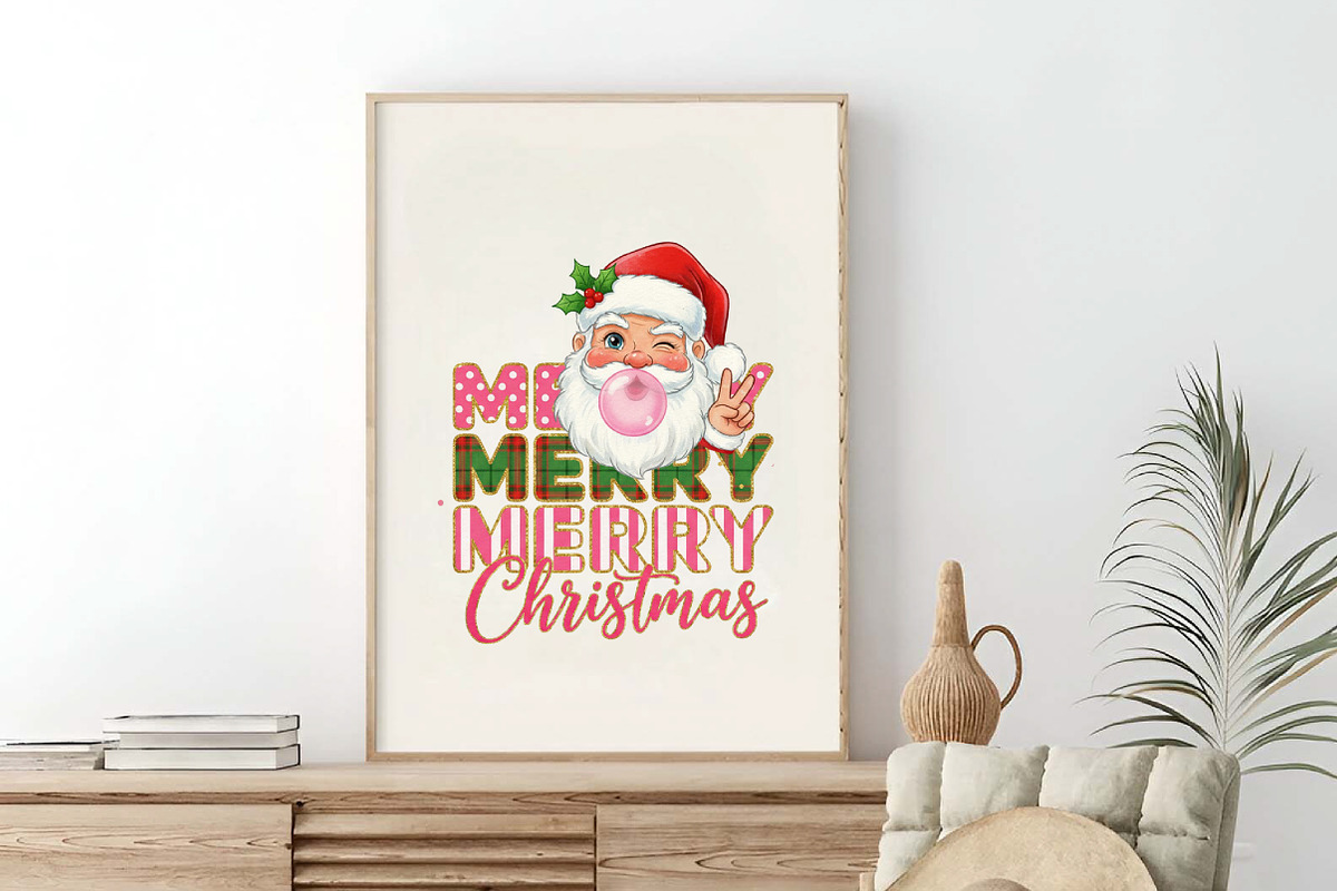 Retro Patchwork Santa Claus Png, an Illustration by SinaCreation (Photo 7 of 7)