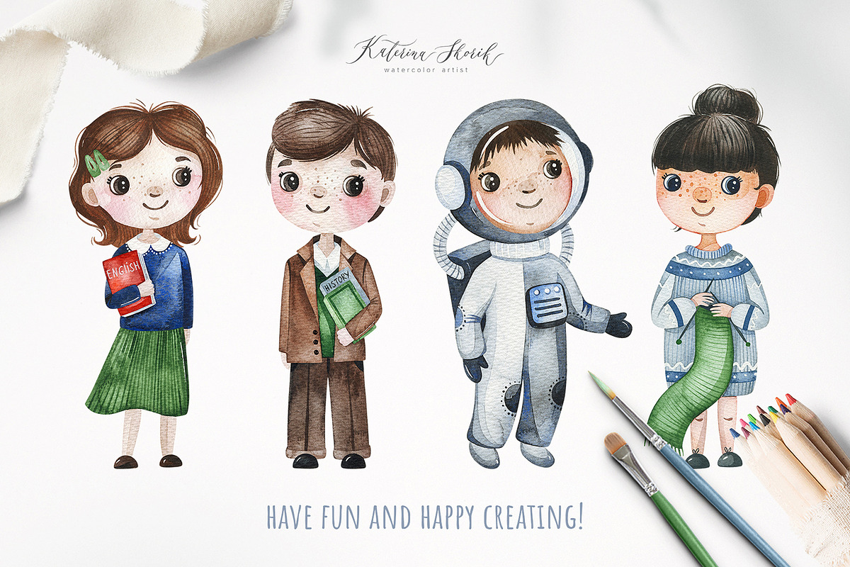 Cute Alphabet Professions. Part 1, an Object Graphic by Kate_Rina (Photo 21 of 21)