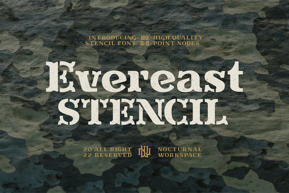 Evereast Slab Stencil, a Slab Serif Font by Nocturnal Workspace (Photo 1 of 9)