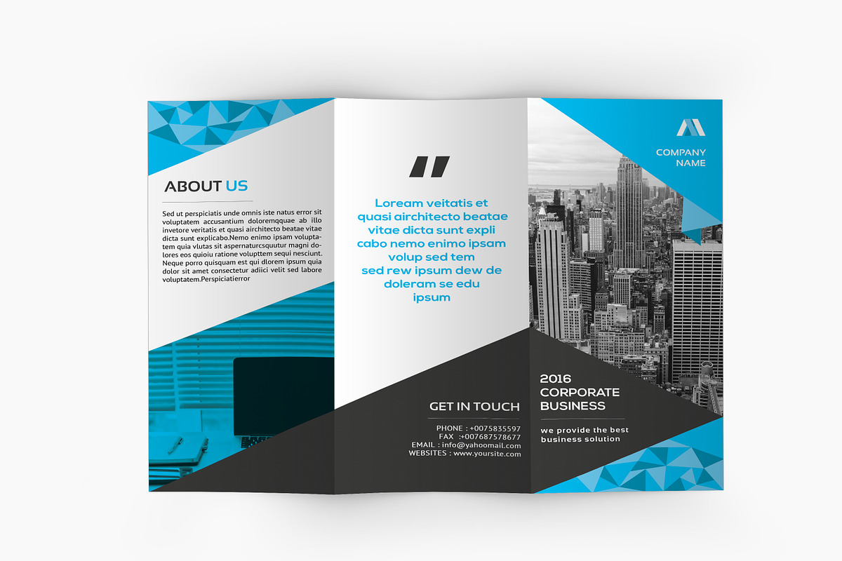 Corporate Trifold Brochure, a Brochure Template by retrographix (Photo 2 of 5)
