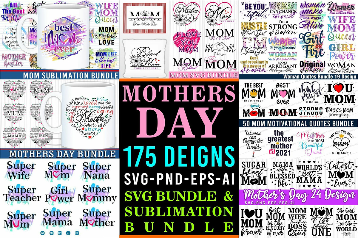 Mothers Day SVG Design Bundle, an Object Graphic by D2PUTRI (Photo 1 of 27)