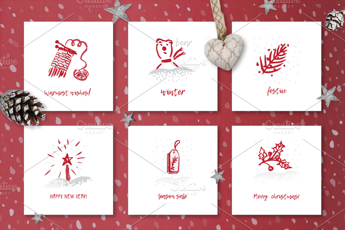 XMAS and New Year cards, a Card Template by Zimages (Photo 3 of 6)