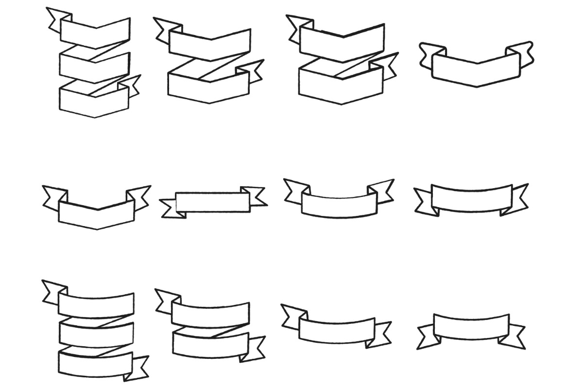 Ribbon Banners Set 5 Procreate Brush, a Brush Add-On by Disasterology Ink (Photo 8 of 10)