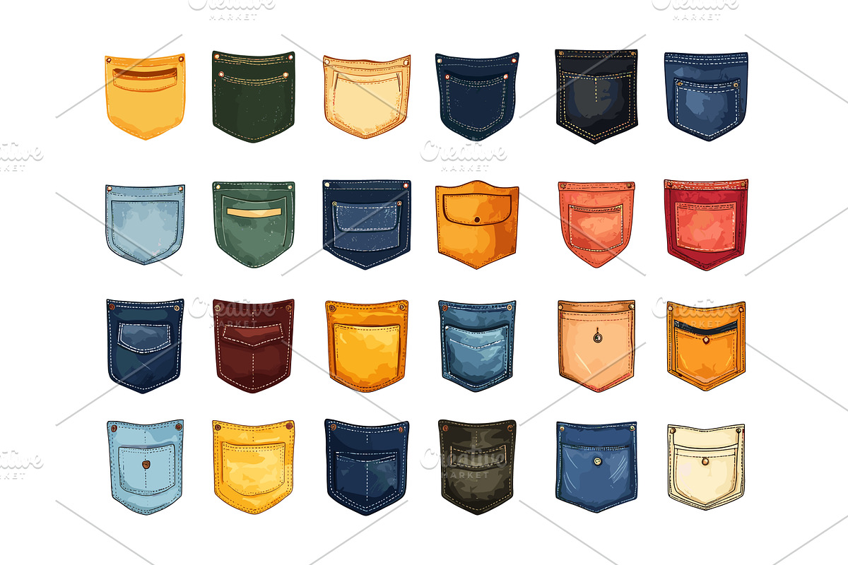 Textile denim pants pockets cartoon, an Object Illustration by Valerie Bodnar