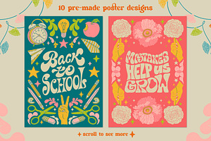 Back To School Groovy Clipart