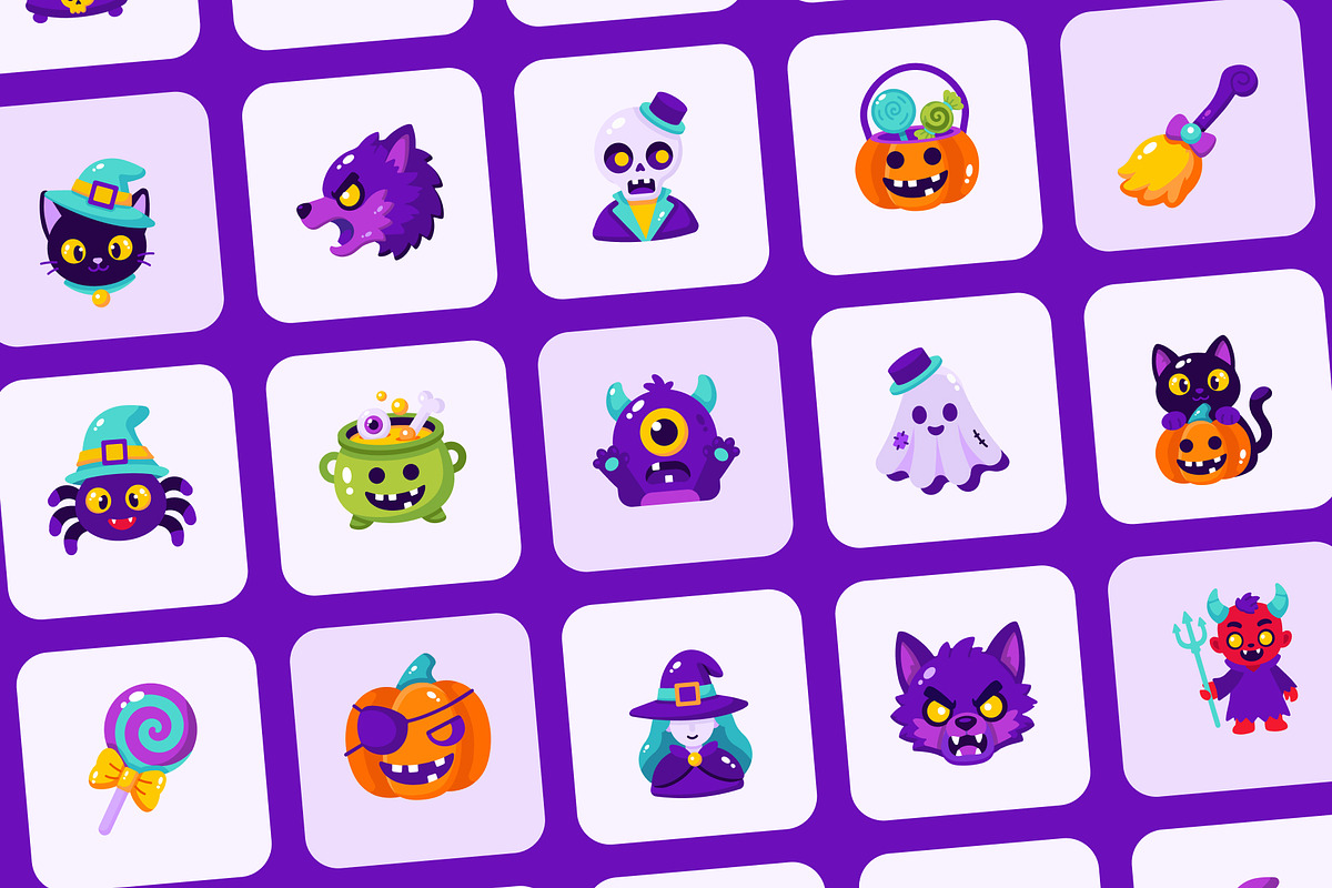 35 Animated Halloween Flat Icons, an Emoji Icon by Prosymbols (Photo 3 of 4)