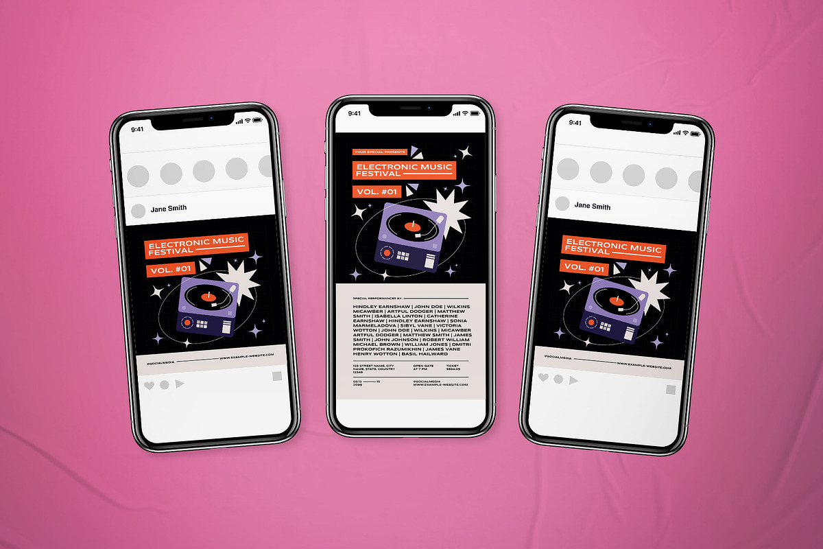 Retro Electronic Dance Music Flyer, a Flyer Template by The Good Store (Photo 2 of 2)