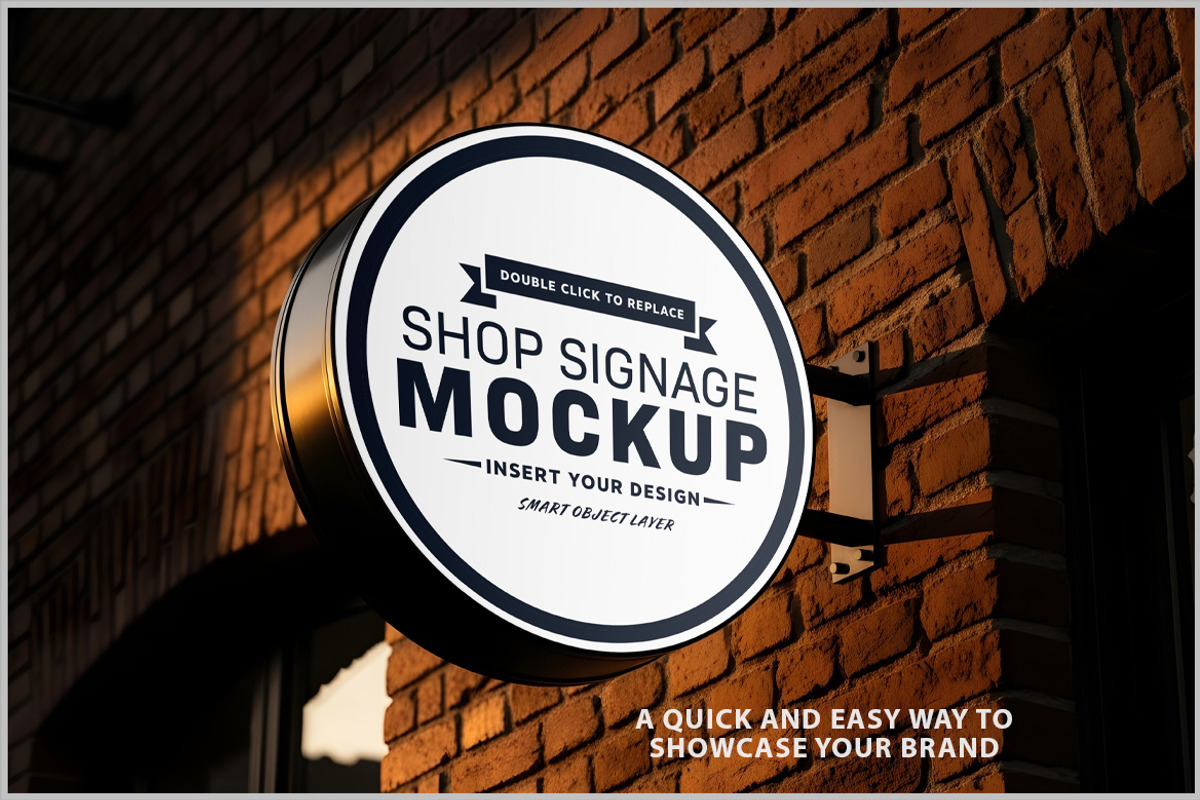 Round Shop Sign Mockup Rustic Wa PSD, a Product Mockup by Bruno's Shop (Photo 2 of 4)